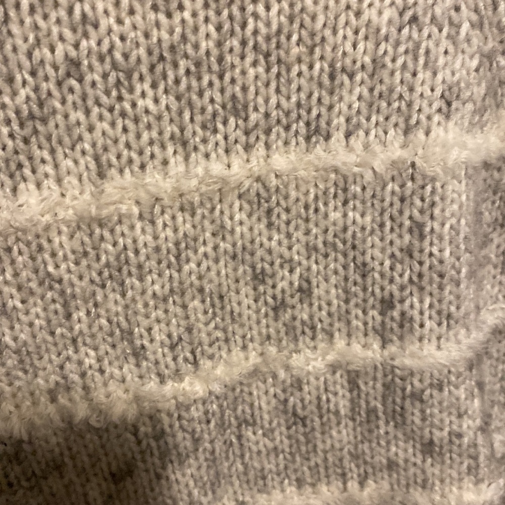 J Crew Wool Mohair Blend Grey And White Striped Sweater Size Medium - Picture 5 of 6